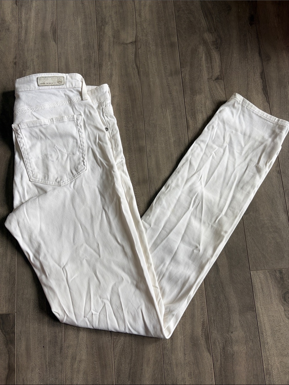 AG Cigarette Leg White Pants